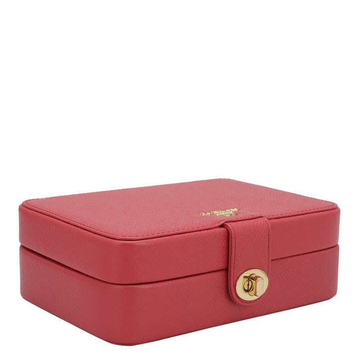 Franzy Leather Jewellery Case - Hot Pink