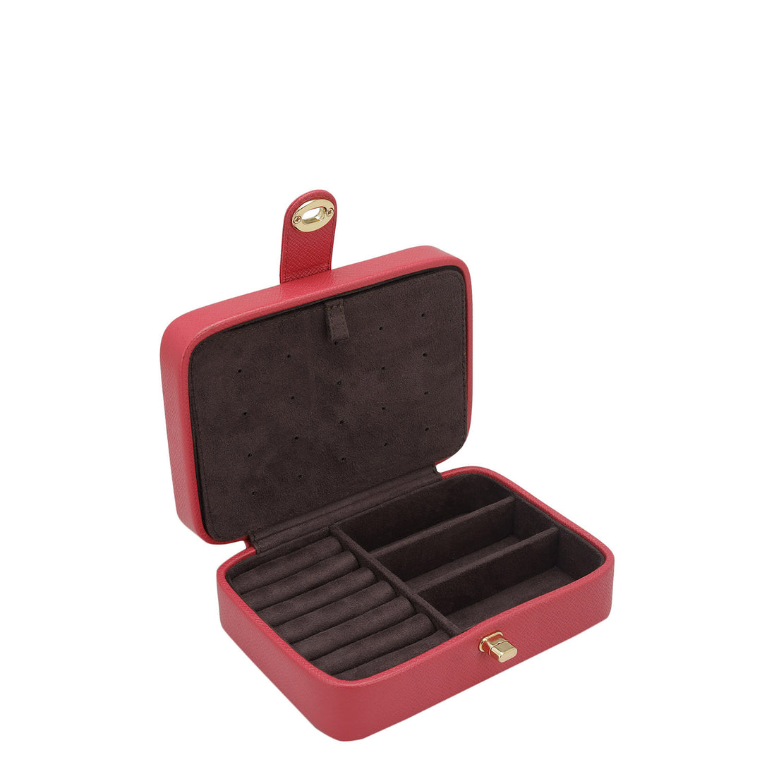 Franzy Leather Jewellery Case - Hot Pink