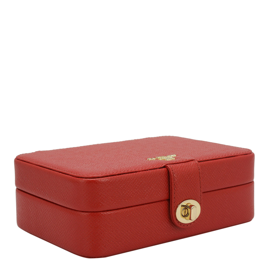 Franzy Leather Jewellery Case - Red