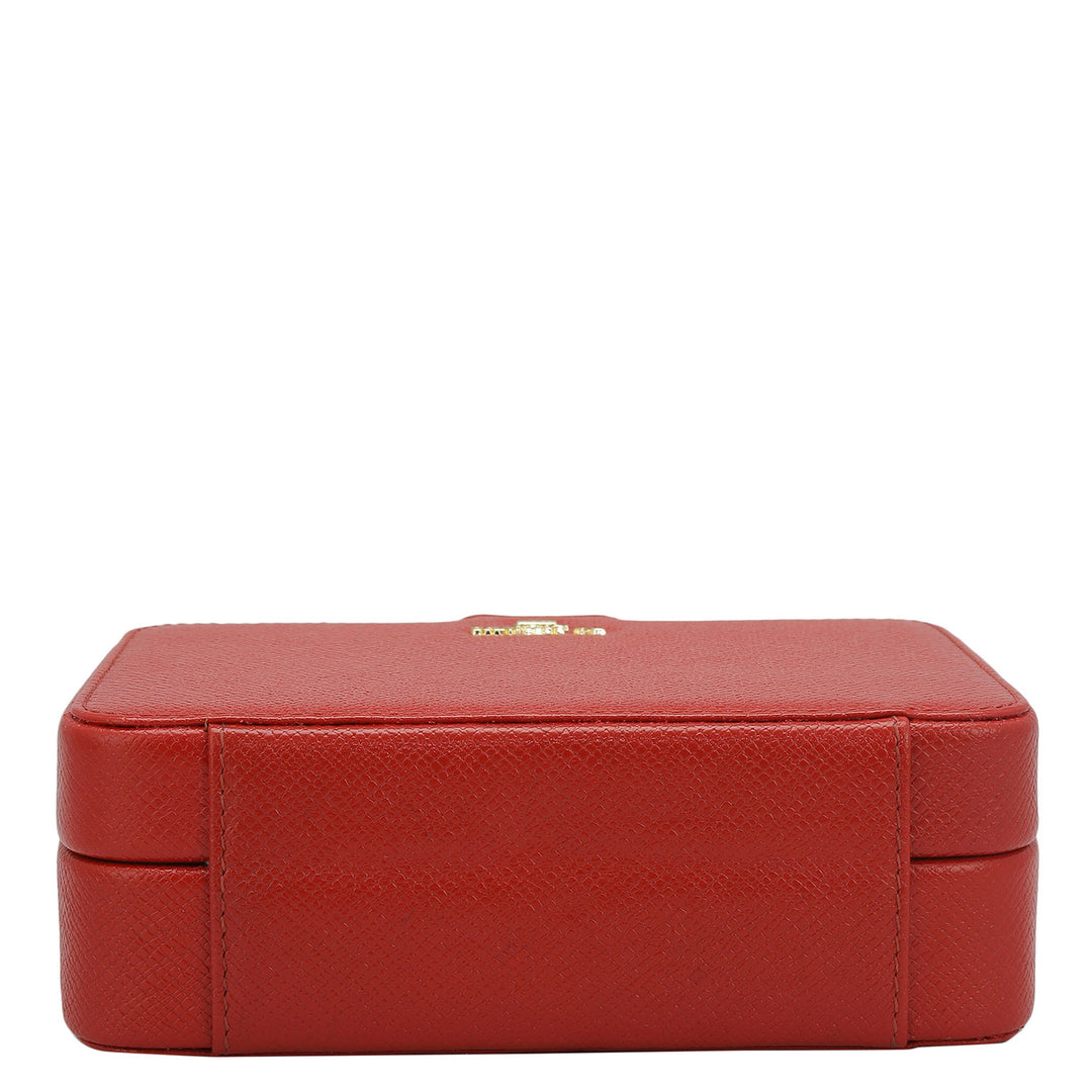 Franzy Leather Jewellery Case - Red