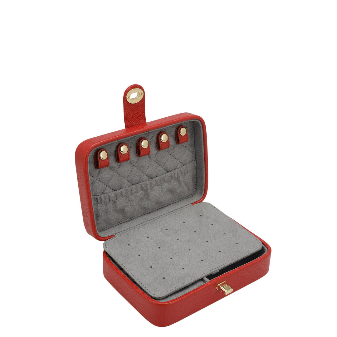 Franzy Leather Jewellery Case - Red