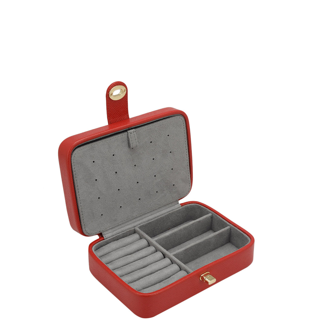 Franzy Leather Jewellery Case - Red