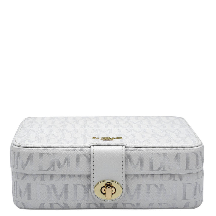 Monogram Franzy Leather Jewellery Case - White
