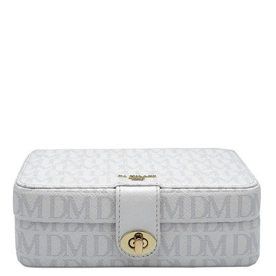 Monogram Franzy Leather Jewellery Case - White