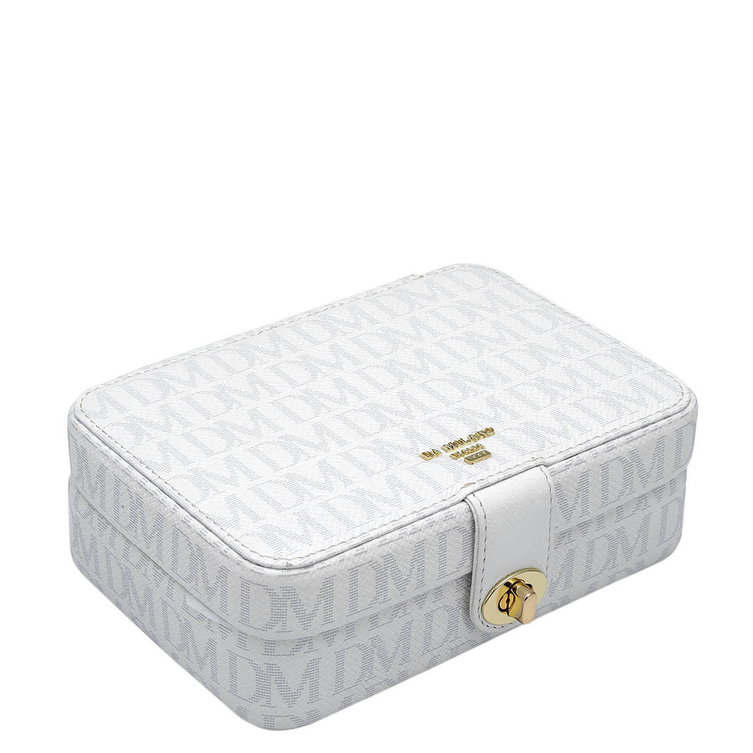 Monogram Franzy Leather Jewellery Case - White