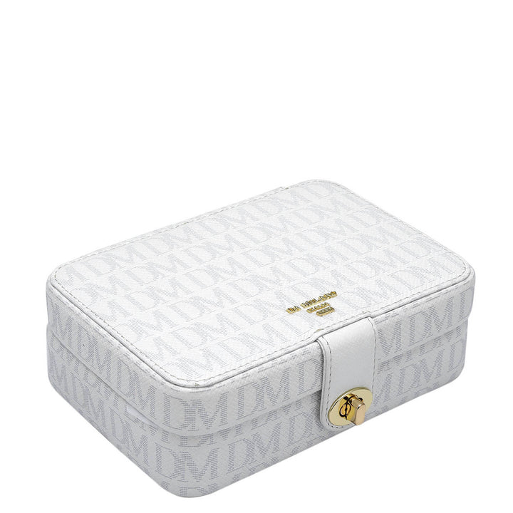 Monogram Franzy Leather Jewellery Case - White