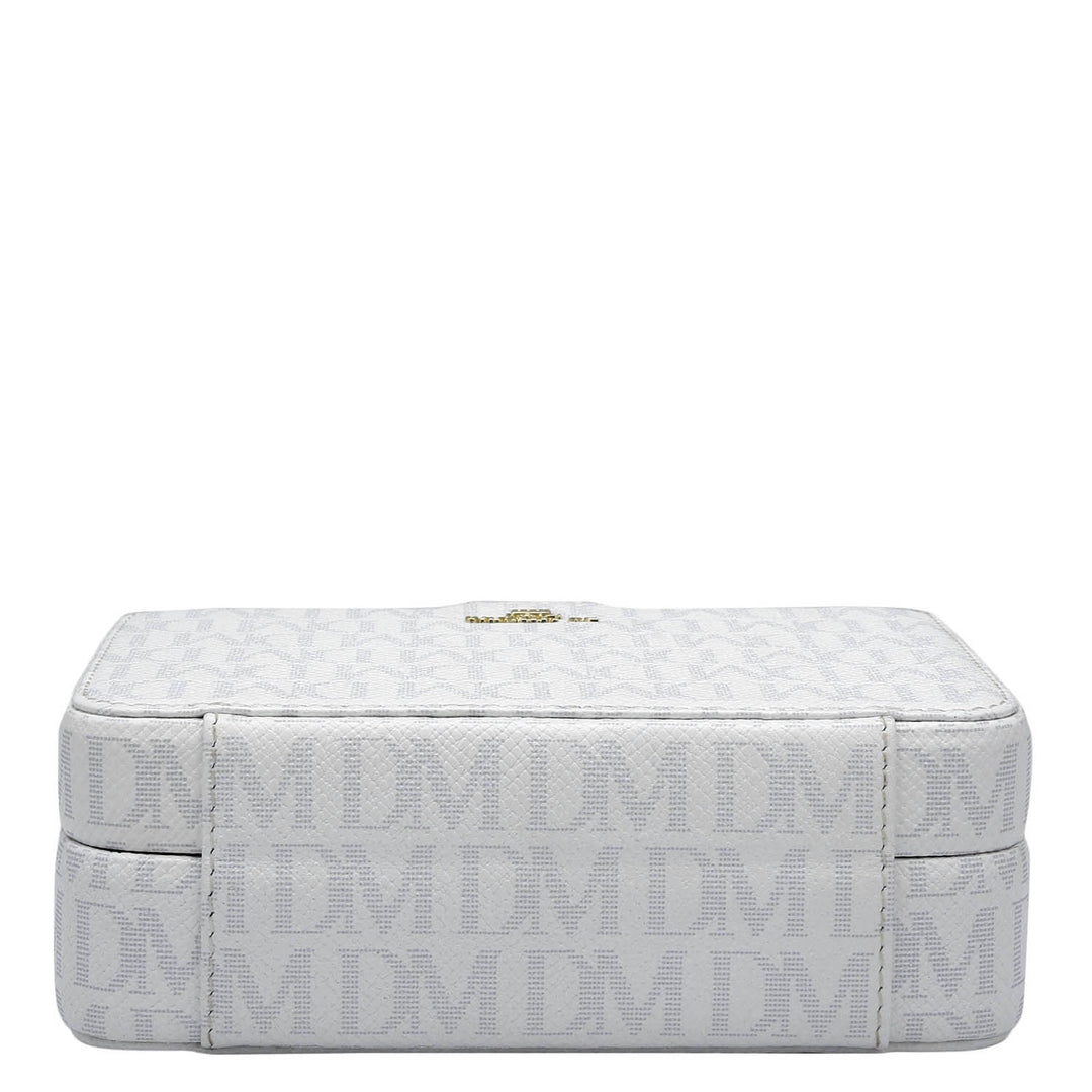 Monogram Franzy Leather Jewellery Case - White