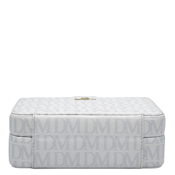 Monogram Franzy Leather Jewellery Case - White