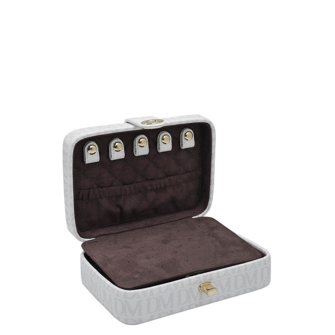 Monogram Franzy Leather Jewellery Case - White