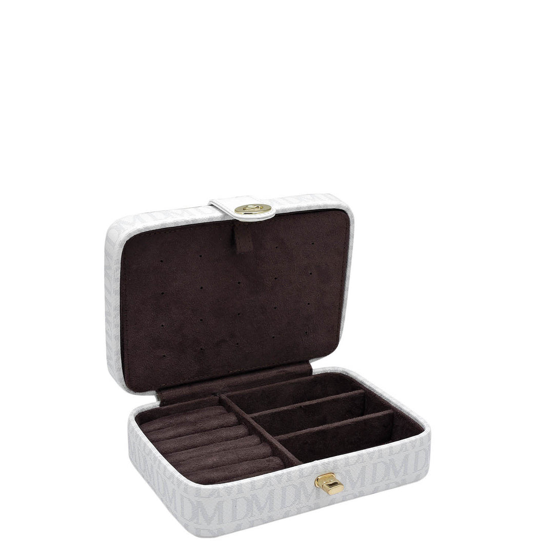 Monogram Franzy Leather Jewellery Case - White