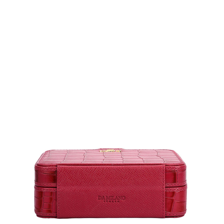 Croco Leather Jewellery Case - Plumberry