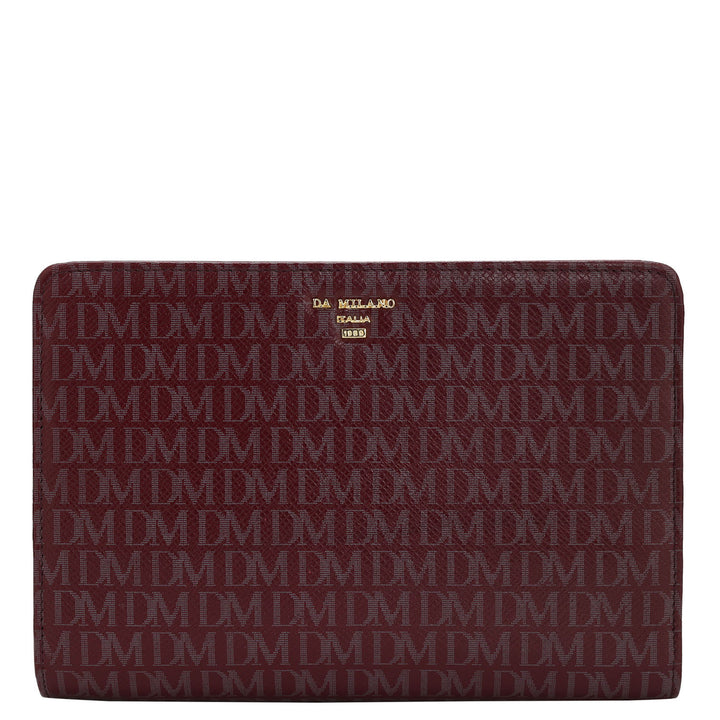 Monogram Leather Jewellery Case - Burgundy