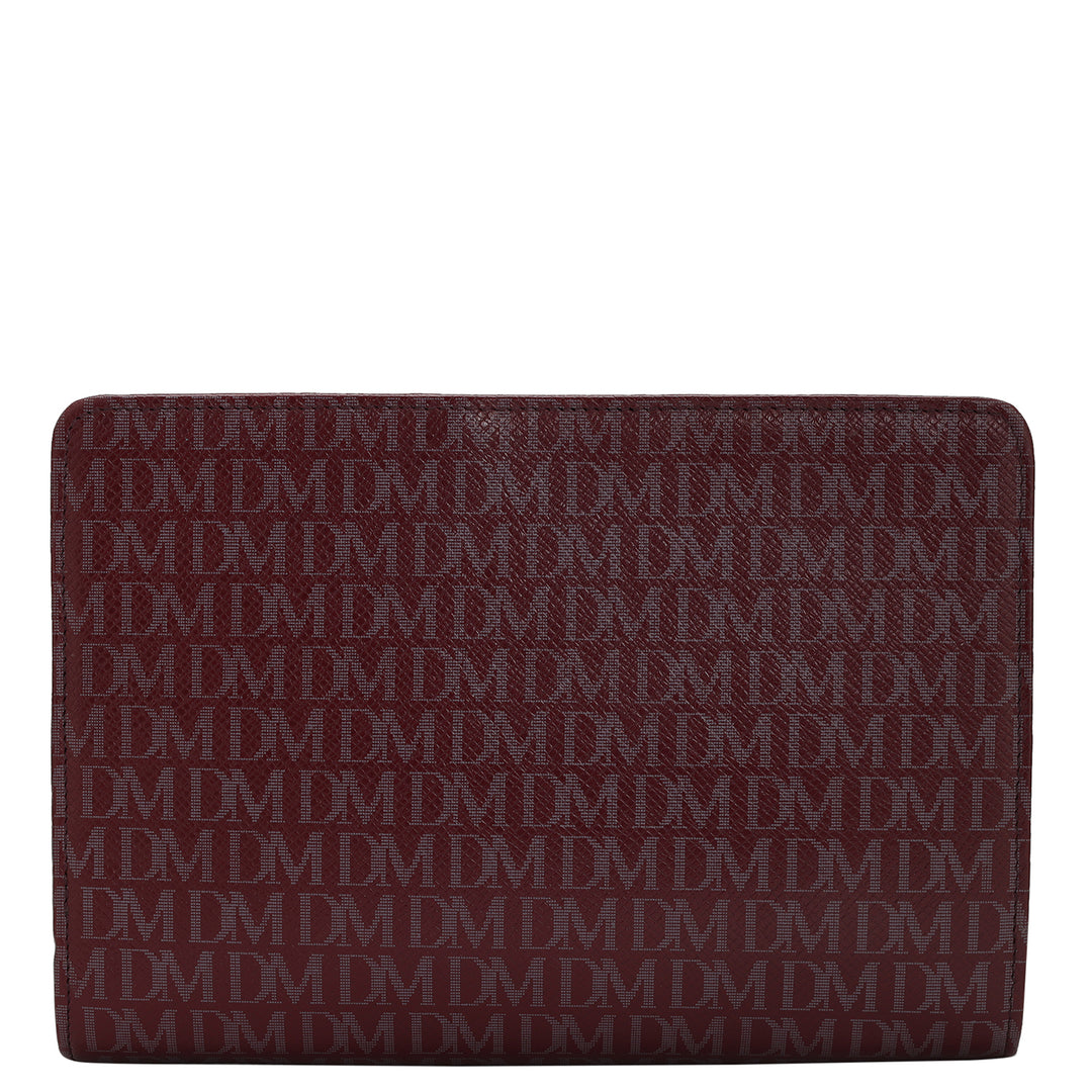 Monogram Leather Jewellery Case - Burgundy