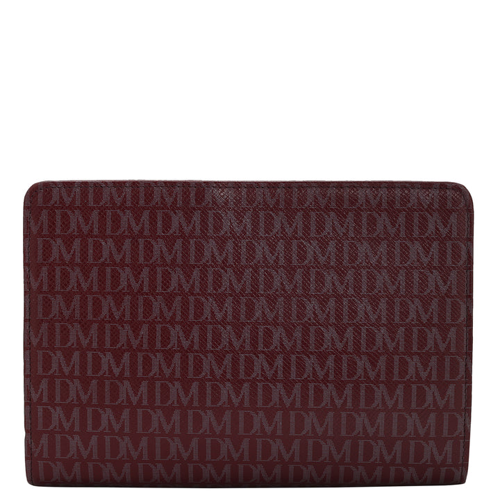 Monogram Leather Jewellery Case - Burgundy