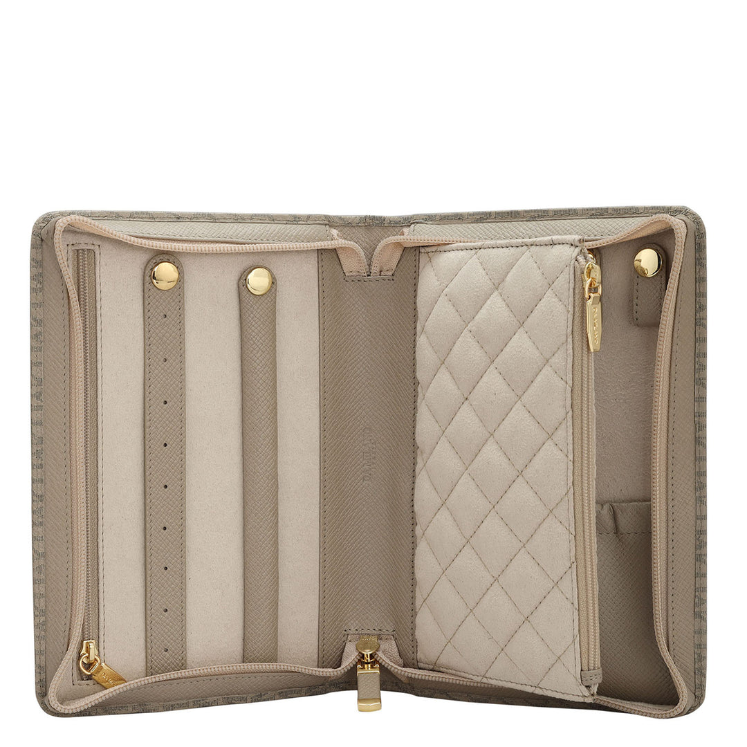 Monogram Leather Jewellery Case - White