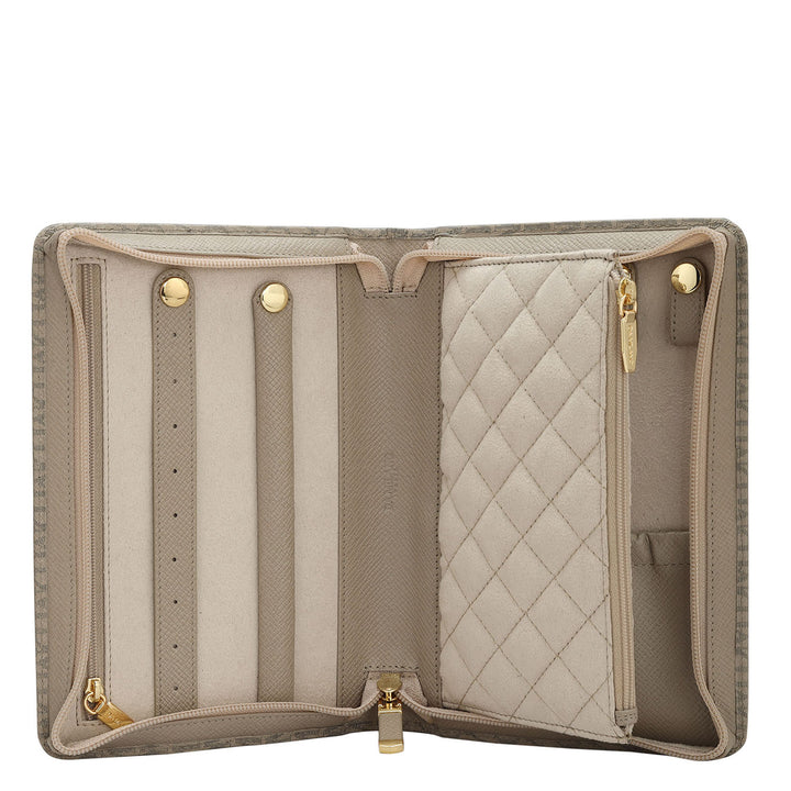 Monogram Leather Jewellery Case - White