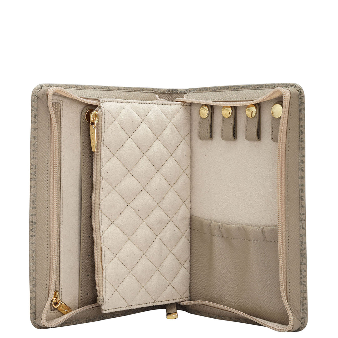 Monogram Leather Jewellery Case - White