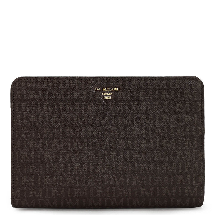 Monogram Leather Jewellery Case - Chocolate
