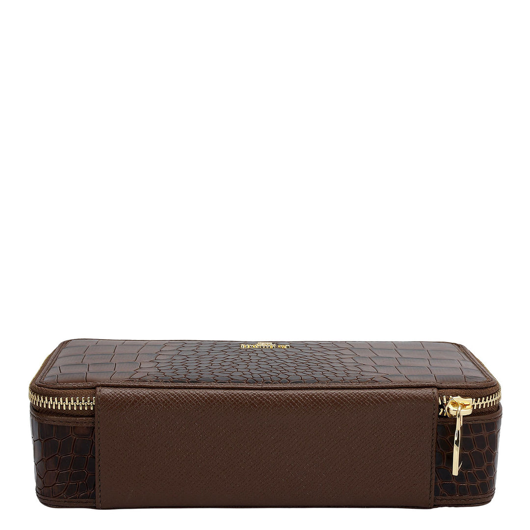Croco Franzy Leather Jewellery Case - Date