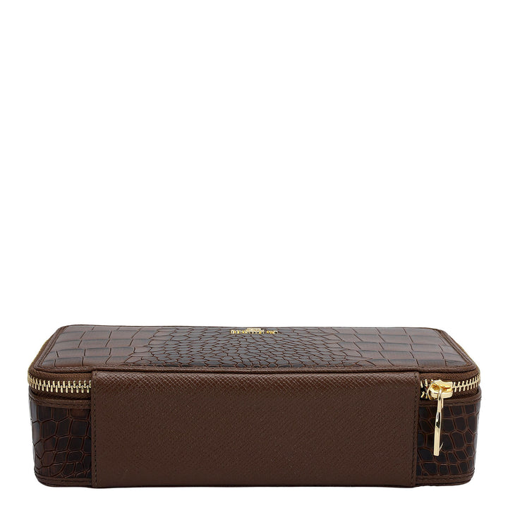 Croco Franzy Leather Jewellery Case - Date