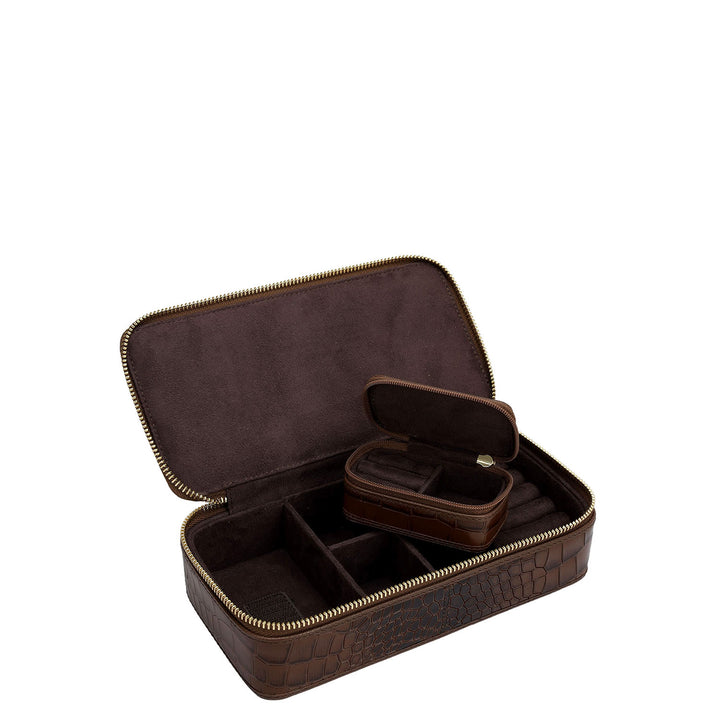 Croco Franzy Leather Jewellery Case - Date