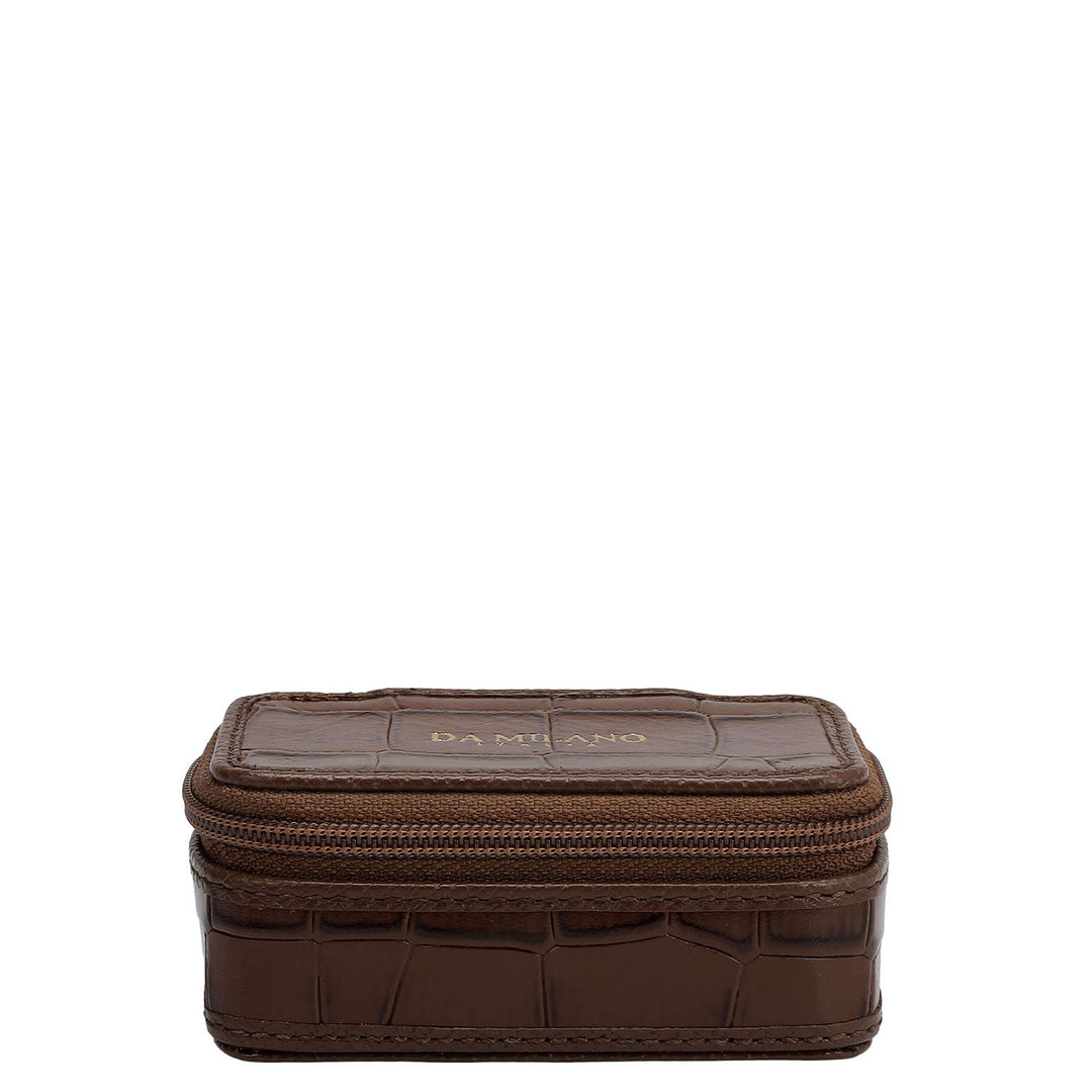 Croco Franzy Leather Jewellery Case - Date
