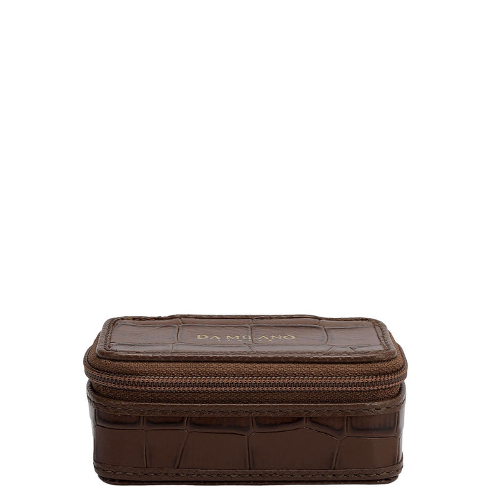 Croco Franzy Leather Jewellery Case - Date