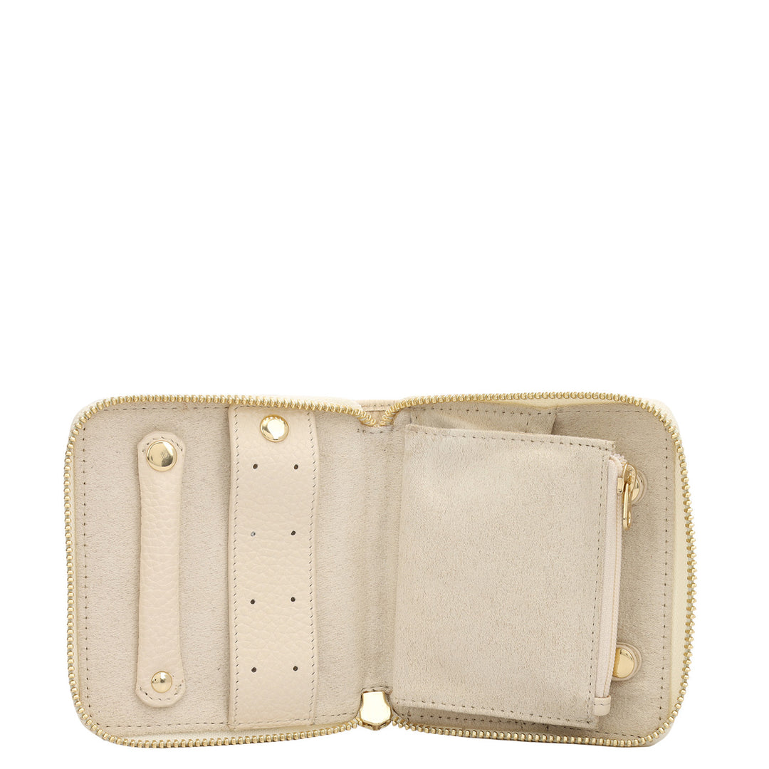 Wax Leather Jewellery Case - Marshmallow