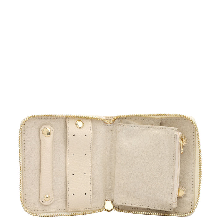 Wax Leather Jewellery Case - Marshmallow