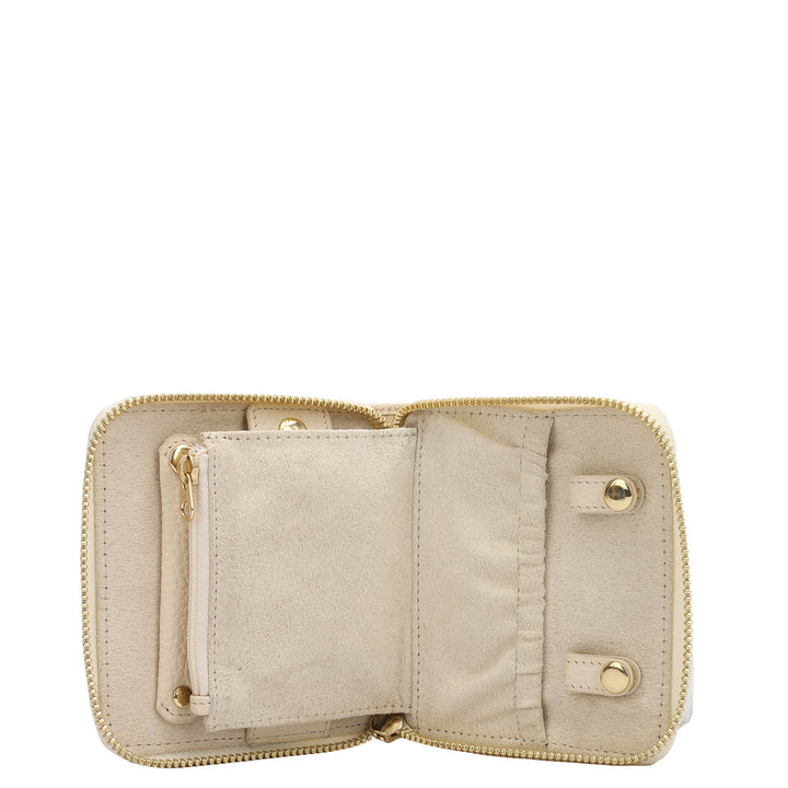Wax Leather Jewellery Case - Marshmallow