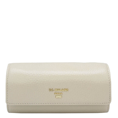 Wax Leather Jewellery Case - Ivory