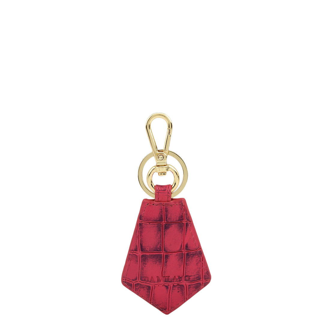 Croco Leather Key Chain - Majenta