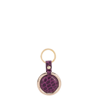 Croco Leather Key Chain - Orchid