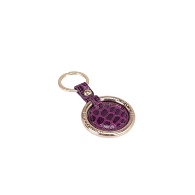 Croco Leather Key Chain - Orchid