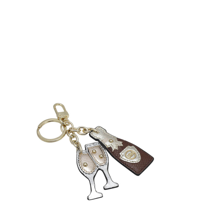 Franzy Leather Key Chain - Chocolate