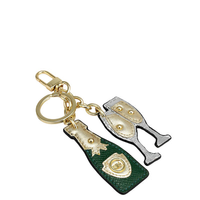 Franzy Leather Key Chain - Green