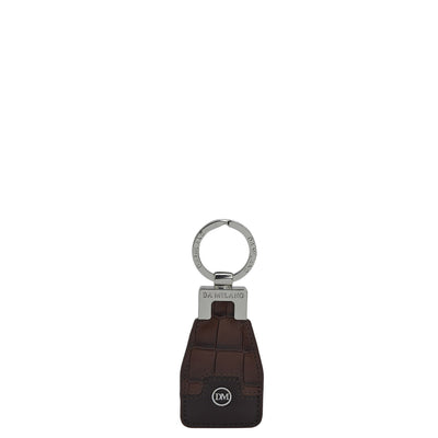 Croco Franzy Leather Key Chain - Brown