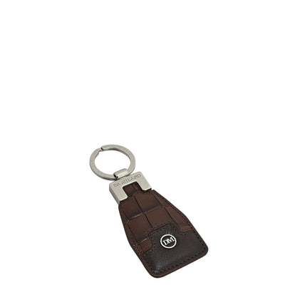 Croco Franzy Leather Key Chain - Brown