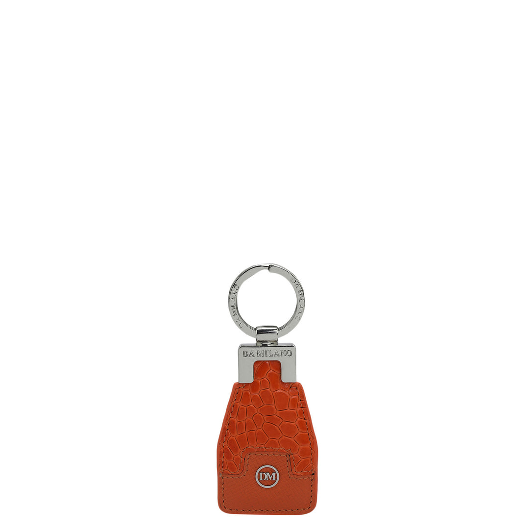 Croco Franzy Leather Key Chain - Pumpkin