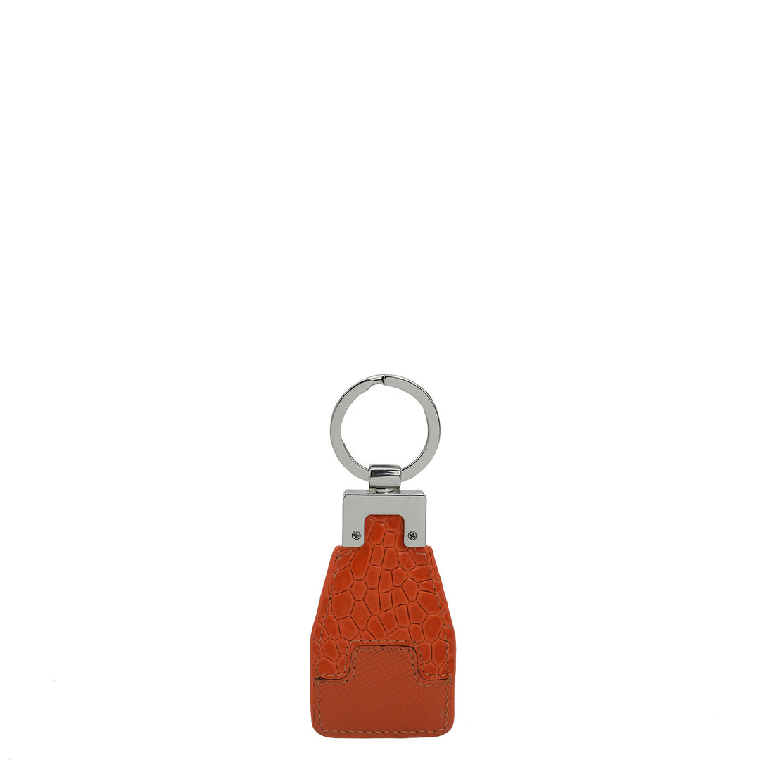 Croco Franzy Leather Key Chain - Pumpkin
