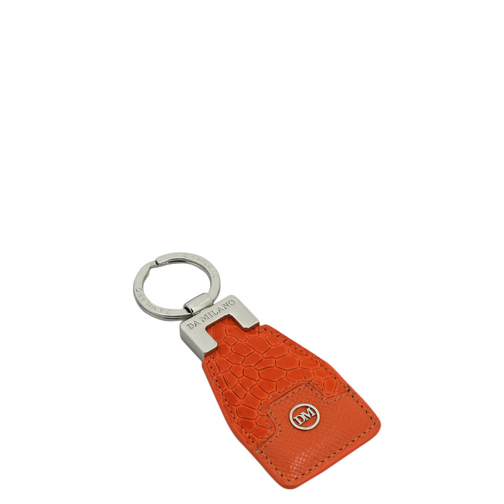 Croco Franzy Leather Key Chain - Pumpkin