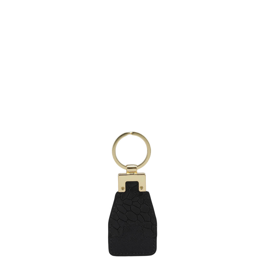 Croco Franzy Leather Key Chain - Black