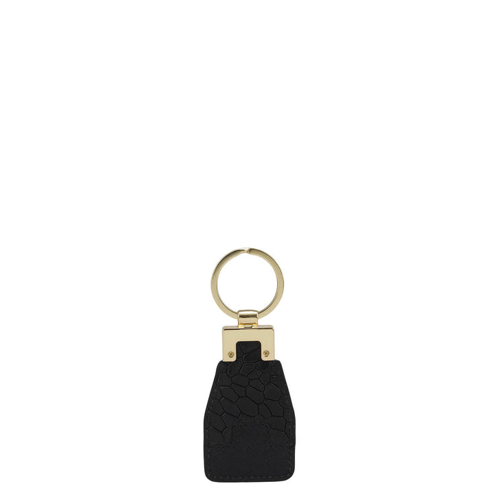Croco Franzy Leather Key Chain - Black