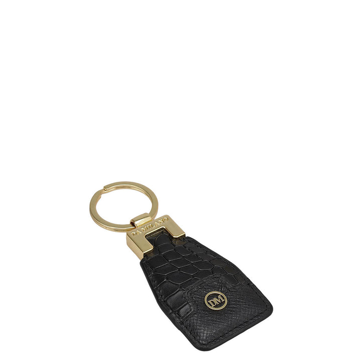 Croco Franzy Leather Key Chain - Black