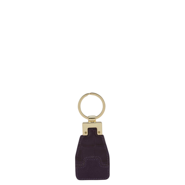 Croco Franzy Leather Key Chain - Grapevine