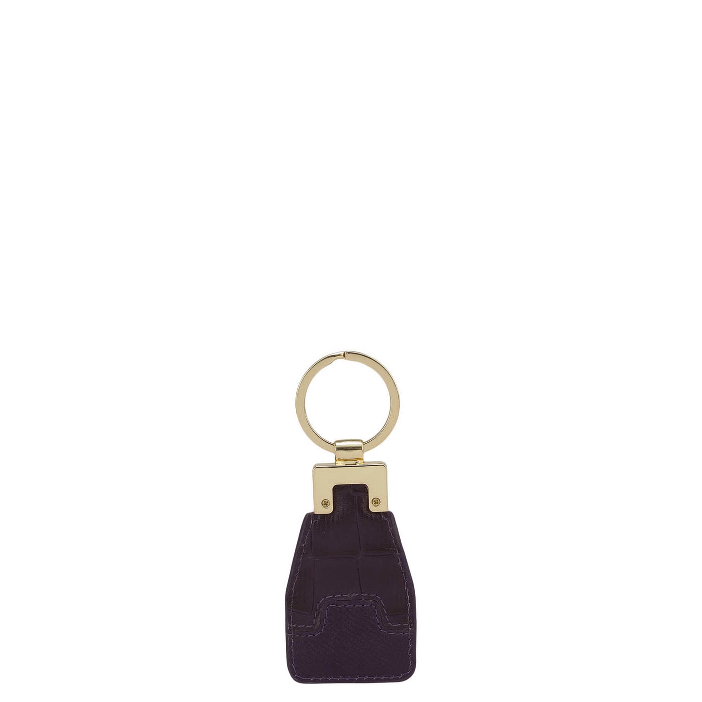 Croco Franzy Leather Key Chain - Grapevine