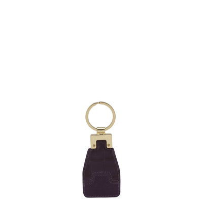 Croco Franzy Leather Key Chain - Grapevine