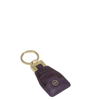 Croco Franzy Leather Key Chain - Grapevine