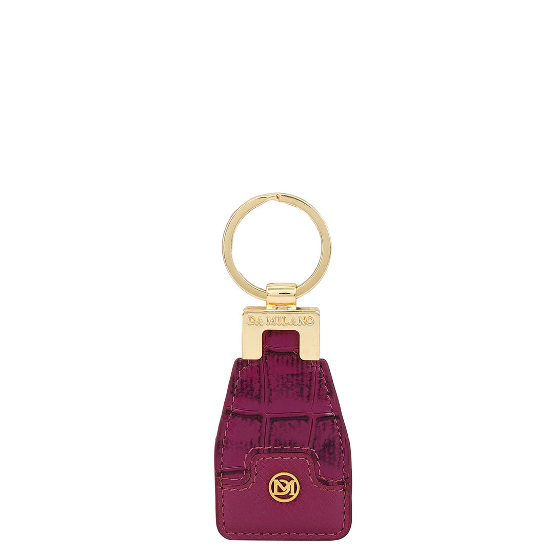 Croco Franzy Leather Key Chain Orchid