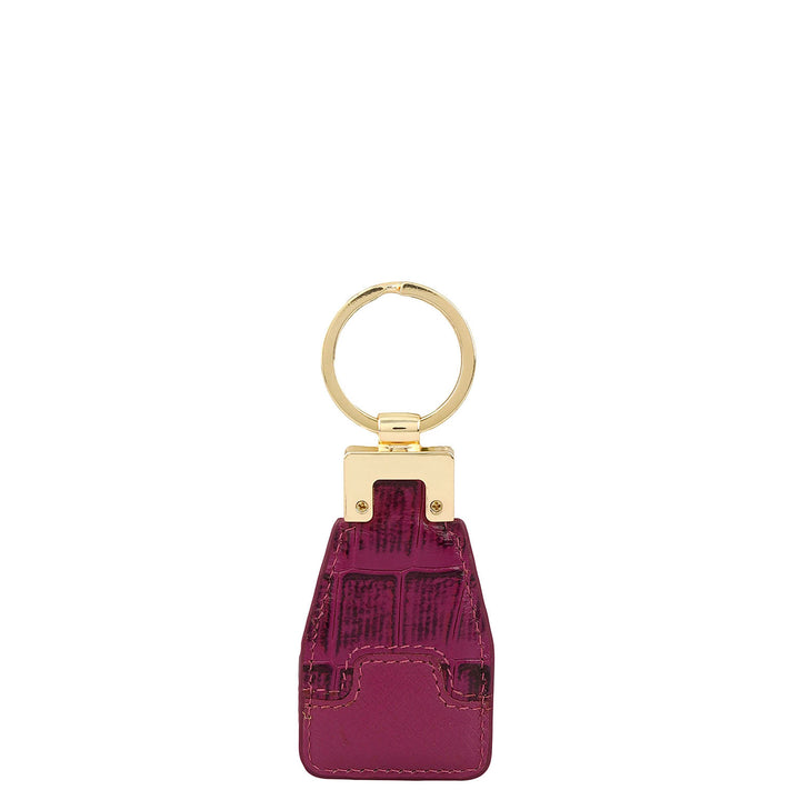 Croco Franzy Leather Key Chain - Orchid